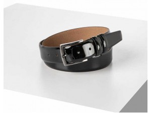 3.5 cm Erkek Klasik Rugan Hakiki Deri Kemer Siyah