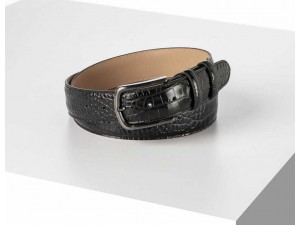 3.5 cm Erkek Klasik Dikişli Hakiki Deri Kemer Siyah