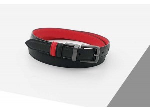 2 cm Kadın Çift Taraflı Klasik Hakiki Deri Kemer Siyah - Kırmızı 2 cm Kadın Çift Taraflı Klasik Hakiki Deri Kemer Siyah - Kırmızı