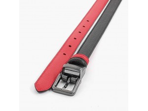 2 cm Kadın Çift Taraflı Klasik Hakiki Deri Kemer Siyah - Kırmızı 2 cm Kadın Çift Taraflı Klasik Hakiki Deri Kemer Siyah - Kırmızı