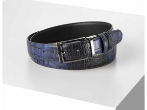 3.5 cm Erkek Çift Taraflı Klasik Hakiki Deri Kemer Lacivert-Siyah 3.5 cm Erkek Çift Taraflı Klasik Hakiki Deri Kemer Lacivert-Siyah