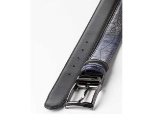 3.5 cm Erkek Çift Taraflı Klasik Hakiki Deri Kemer Lacivert-Siyah 3.5 cm Erkek Çift Taraflı Klasik Hakiki Deri Kemer Lacivert-Siyah