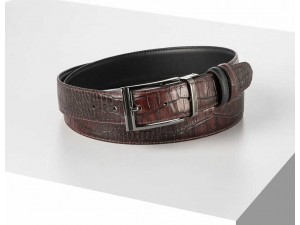 3.5 cm Erkek  Klasik Çift Taraflı Hakiki Deri Kemer Bordo-Siyah 3.5 cm Erkek  Klasik Çift Taraflı Hakiki Deri Kemer Bordo-Siyah