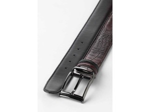 3.5 cm Erkek  Klasik Çift Taraflı Hakiki Deri Kemer Bordo-Siyah 3.5 cm Erkek  Klasik Çift Taraflı Hakiki Deri Kemer Bordo-Siyah