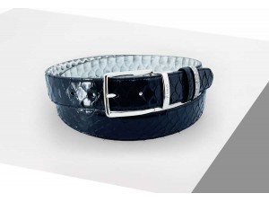 3.5cm Çift Taraflı Özel İtalyan Tokalı Anaconda Yılanı Deri Kemer Siyah ve Naturel 3.5cm Çift Taraflı Özel İtalyan Tokalı Anaconda Yılanı Deri Kemer Siyah ve Naturel