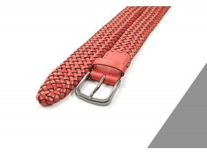 3,5 cm Unisex  El Yapımı Tulum Hasır Örgülü Hakiki Deri Kemer Kırmızı 3,5 cm Unisex  El Yapımı Tulum Hasır Örgülü Hakiki Deri Kemer Kırmızı