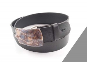 4 cm Özel Tasarım İtalyan Sedef Tokalı Hakiki Deri Spor Kemer Siyah