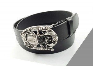 4 cm Unisex Özel Tasarım İtalyan Tokalı Hakiki Deri Spor Kemer Siyah