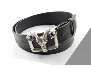 4 cm Unisex Özel Tasarım İtalyan Tokalı Hakiki Deri Spor Kemer Siyah