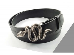 4 cm Unisex Özel Tasarım İtalyan Tokalı Hakiki Deri Spor Kemer Siyah