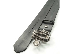 4 cm Unisex Özel Tasarım İtalyan Tokalı Hakiki Deri Spor Kemer Siyah