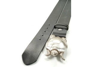 4 cm Unisex Özel Tasarım İtalyan Tokalı Hakiki Deri Spor Kemer Siyah