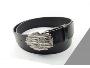 4 cm Unisex Özel Tasarım İtalyan Tokalı Hakiki Deri Spor Kemer Siyah