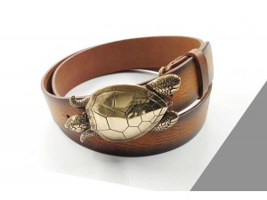 4 cm Unisex Özel Tasarım İtalyan Tokalı Hakiki Deri Spor Kemer Taba