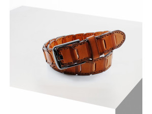 4 cm Unisex El Yapımı Örgülü Deri Spor Kemer Taba