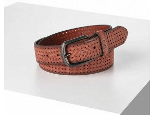 4 cm Erkek   Hakiki Deri Spor Kemer Kırmızı