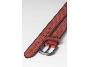 4 cm Erkek   Hakiki Deri Spor Kemer Kırmızı