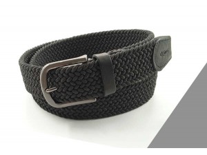 3,5 cm Erkek Elastik Dokuma Kemer Siyah