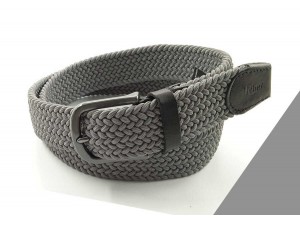 3,5 cm Erkek Elastik Dokuma Kemer Gri