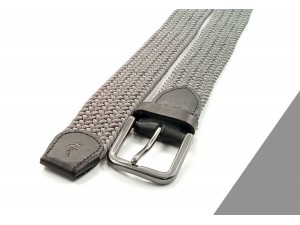 3,5 cm Erkek Elastik Dokuma Kemer Gri