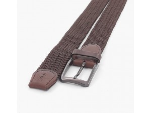 3,5 cm Erkek Elastik Dokuma Kemer Kahverengi