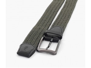 3,5 cm Erkek Elastik Dokuma Kemer Haki