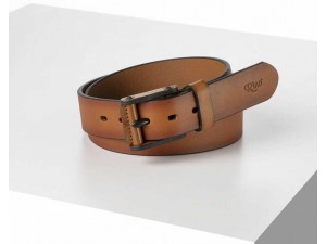 4 cm Erkek Antik  El Yapımı Hakiki Deri Spor Kemer Konyak